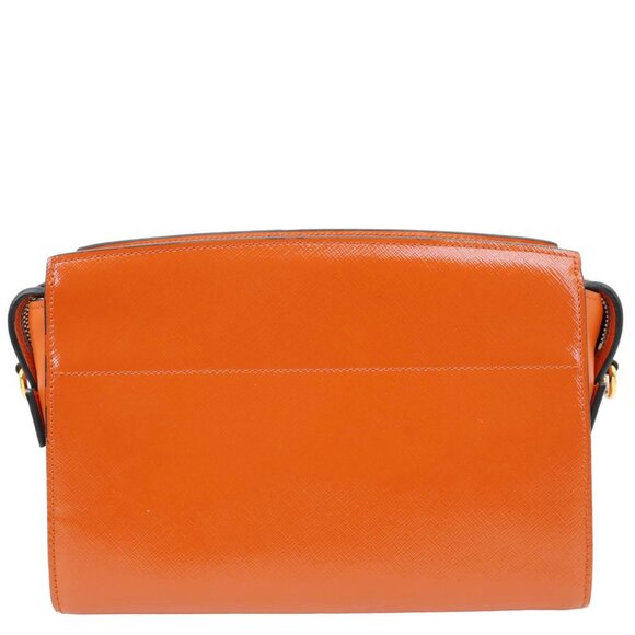 Prada  Esplanade Saffiano Vernice Leather Crossbody Bag Orange - Picture 4 of 15